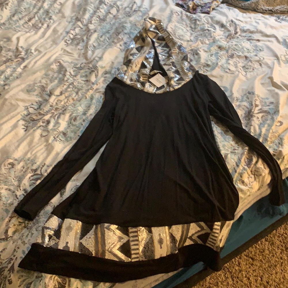 New Hooded Sequin Tunic